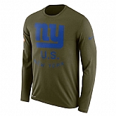 Men's New York Giants Nike Salute to Service Sideline Legend Performance Long Sleeve T-Shirt Olive,baseball caps,new era cap wholesale,wholesale hats